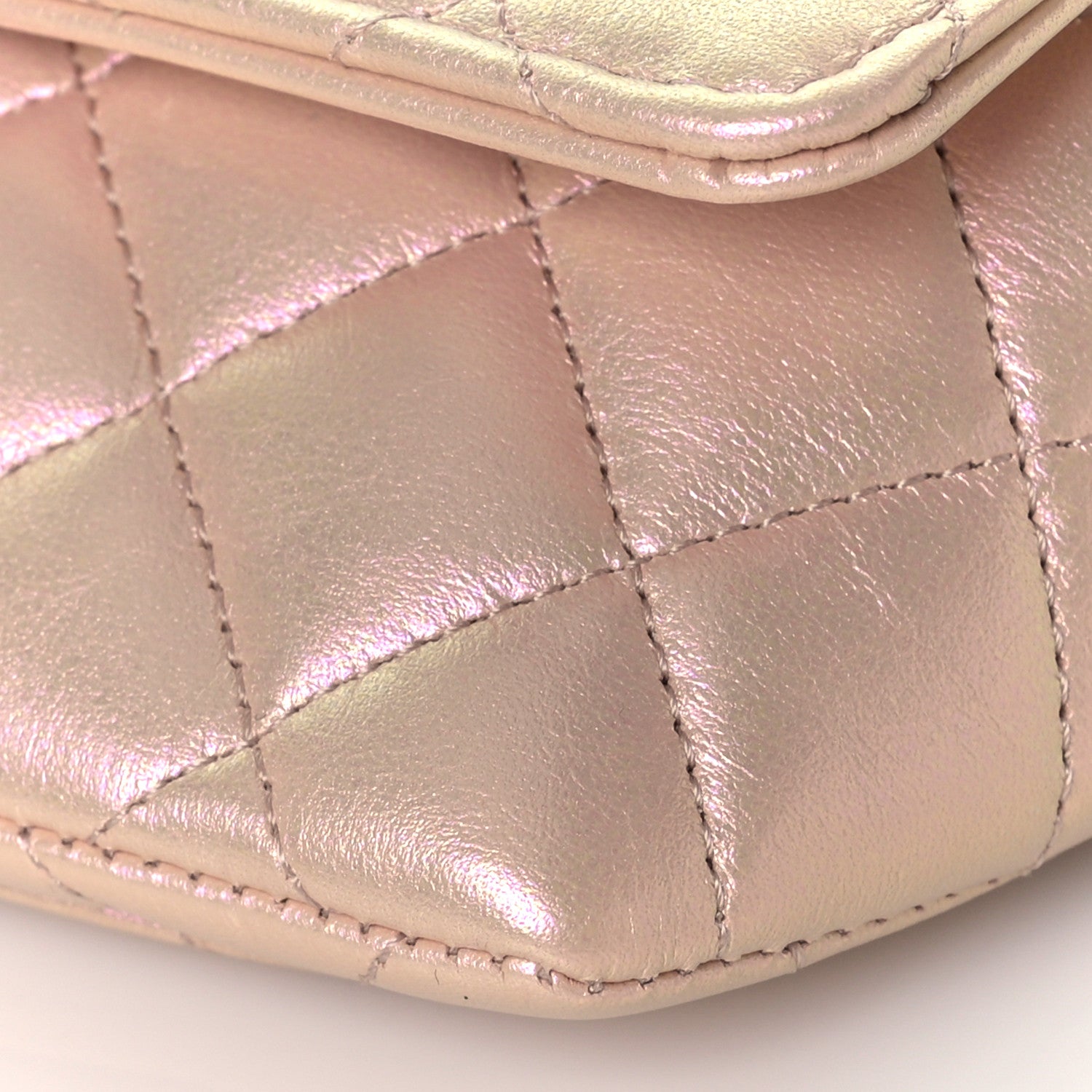 Chanel Iridescent Calfskin Quilted Glasses Case With Chain Pink 10 of 11