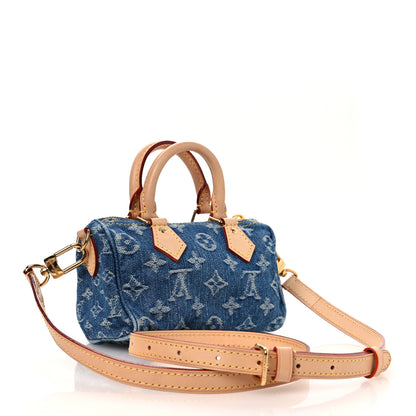 Louis Vuitton Monogram Denim Nano Speedy Blue 3 of 9