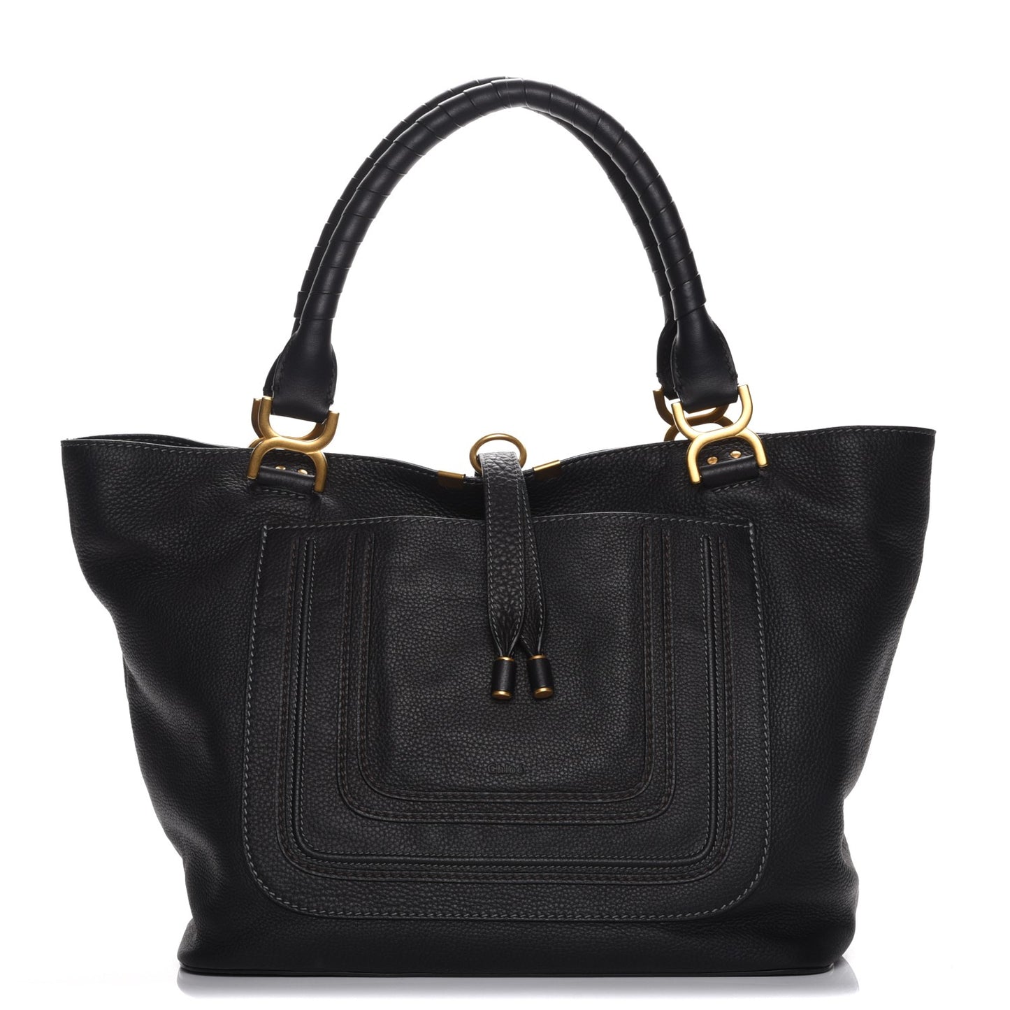 Calfskin Large New Marcie Tote Black