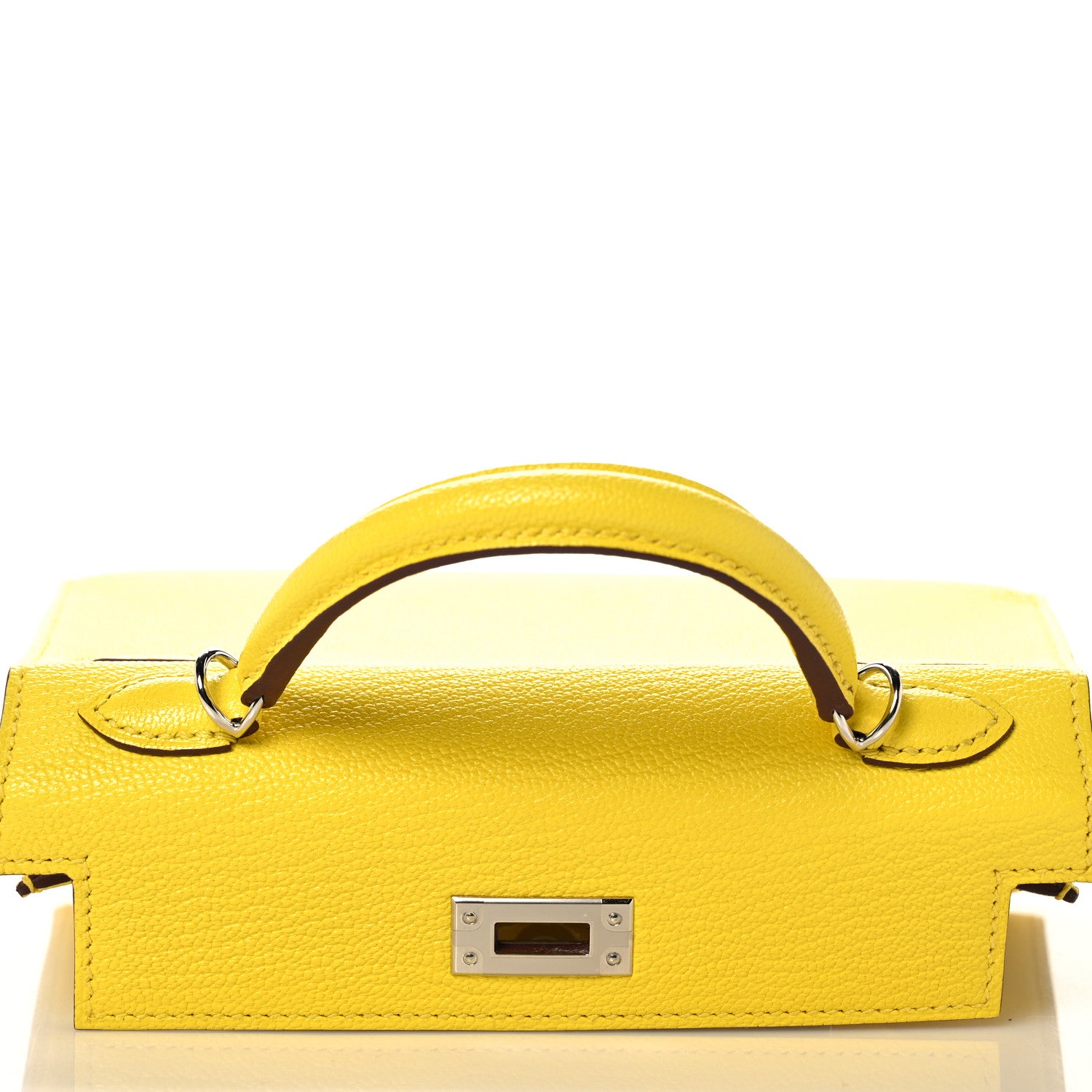 Hermes Chevre Mysore Mini Kelly Sellier 20 Jaune Citron 19 of 32