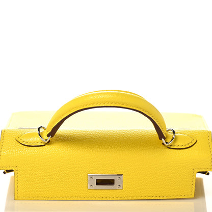 Hermes Chevre Mysore Mini Kelly Sellier 20 Jaune Citron 19 of 32