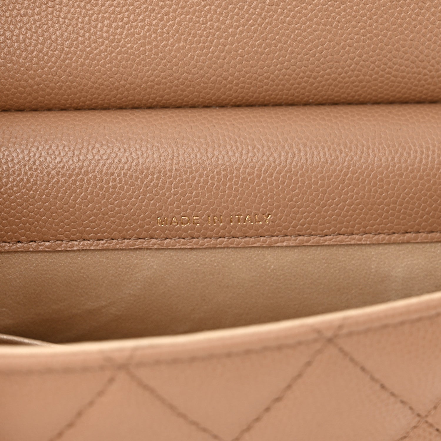 Chanel Caviar Quilted Flap Clutch With Chain Beige 7 of 12