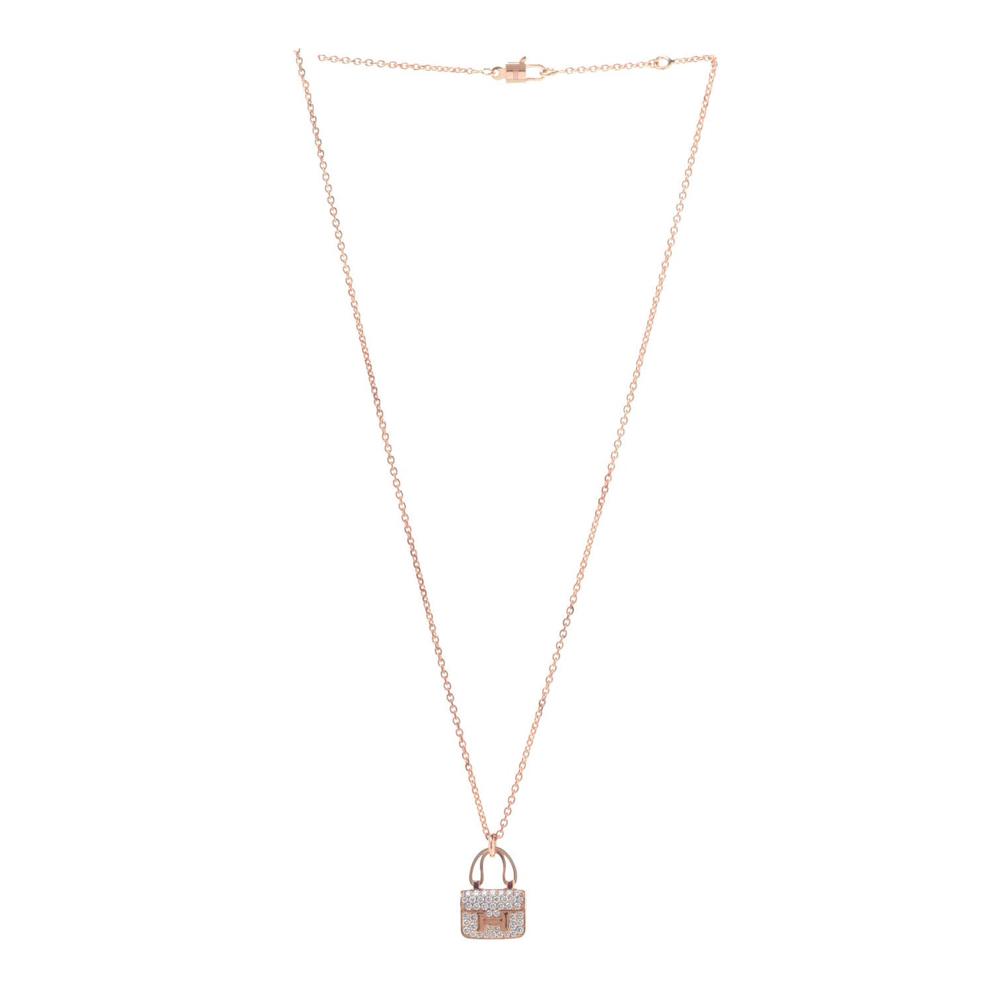 18K Rose Gold Diamond Constance Amulettes Pendant Necklace