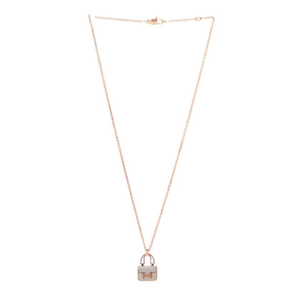Hermes 18K Rose Gold Diamond Constance Amulettes Pendant Necklace 3 of 7