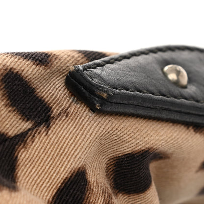 Dolce & Gabbana Leopard Print Canvas Calfskin Messenger Bag Black 13 of 17
