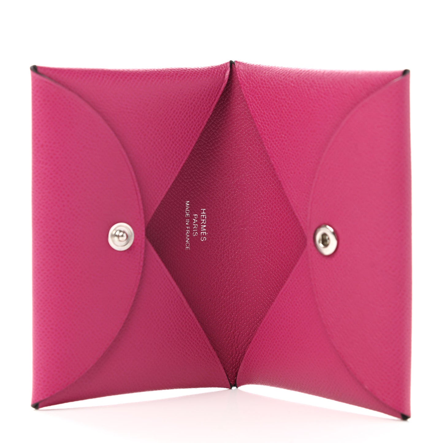 Madame Calfskin Calvi Card Case Rose Pourpre