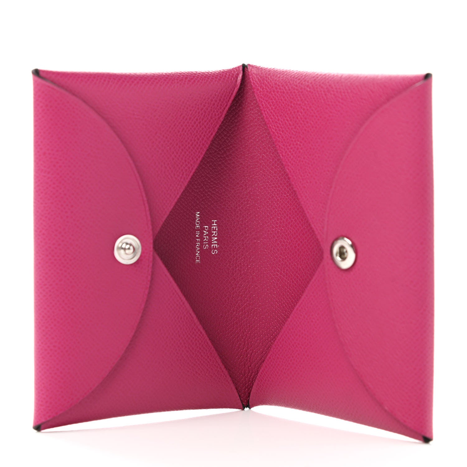 Hermes Madame Calfskin Calvi Card Case Rose Pourpre 5 of 8