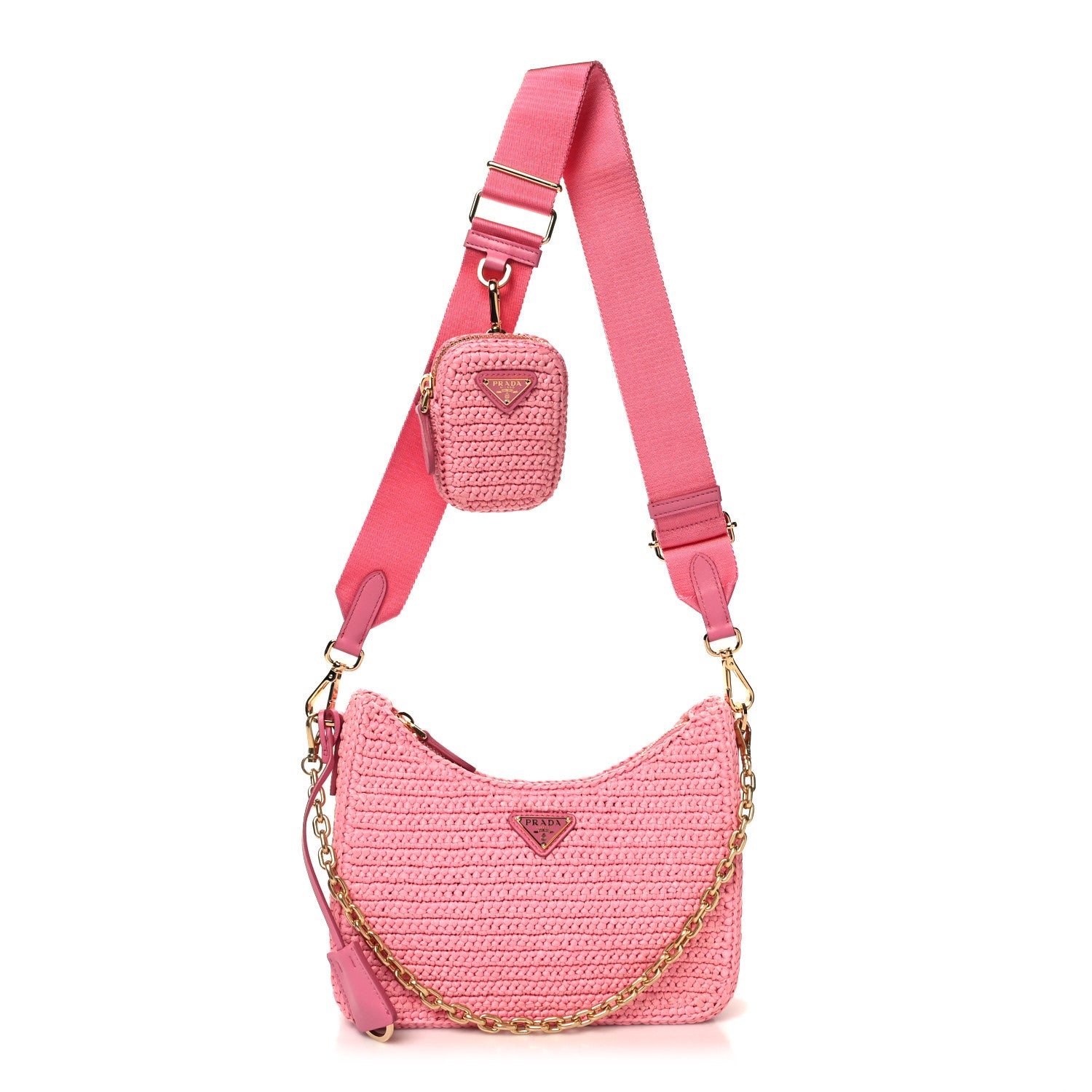 Prada Yarn Raffia Effect Crochet Re-Edition 2005 Shoulder Bag Petalo 1 of 10