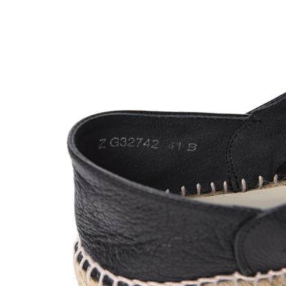 Chanel Grained Calfskin CC Espadrilles 41 Black 8 of 9