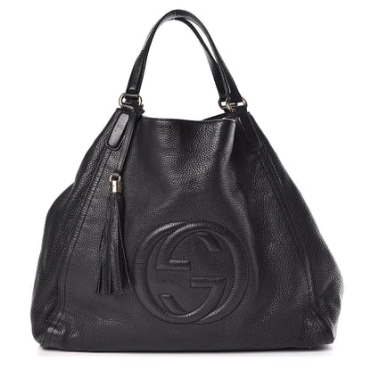 Gucci Pebbled Calfskin Large Soho Shoulder Bag Black 1 of 19