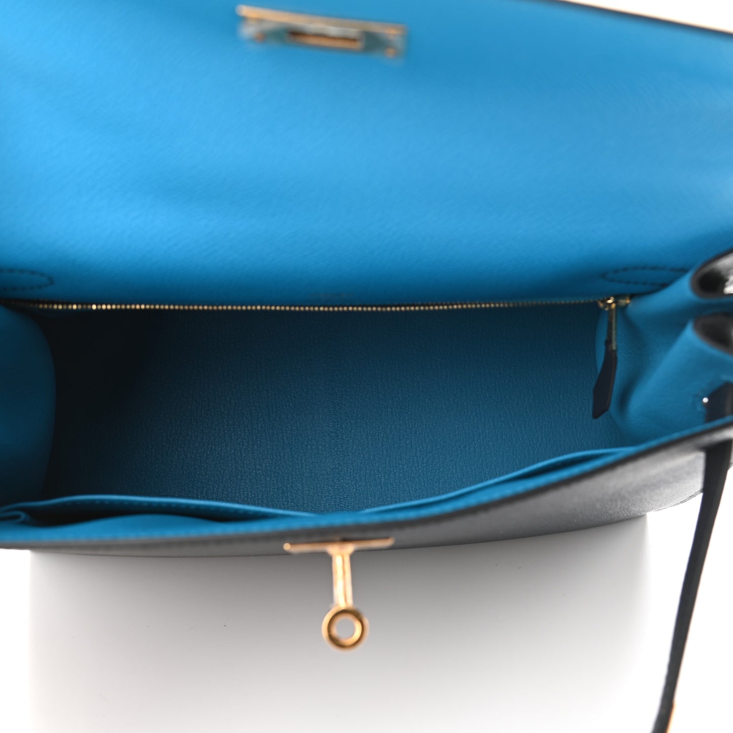 Epsom Casaque Kelly Sellier 28 Bleu Indigo Black Bleu Frida