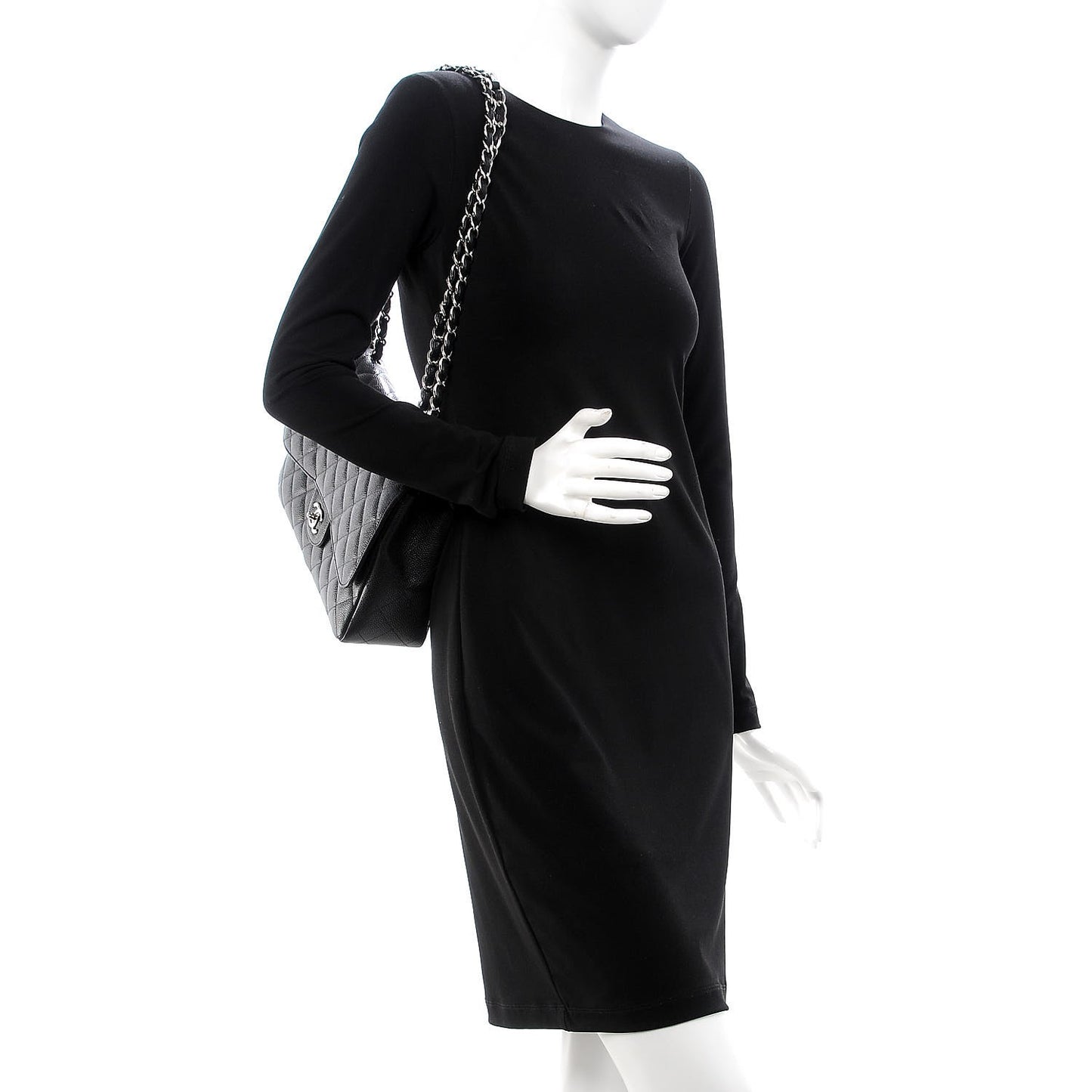 Caviar Quilted Jumbo Single Flap Black