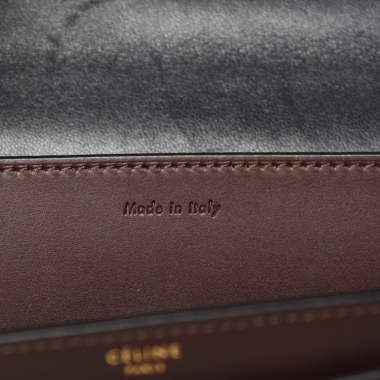 Celine Calfskin Bicolor Medium Case Flap Navy Burgundy 10 of 16