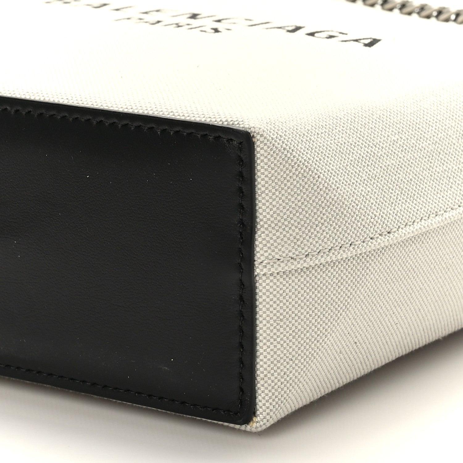 Balenciaga Canvas Calfskin Duty Free Phone Holder Bag Natural Black 8 of 8