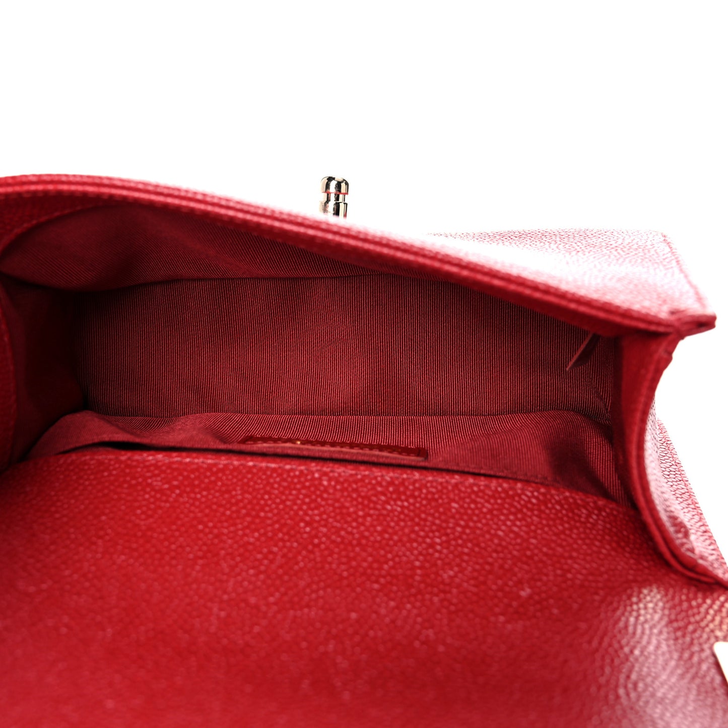 Caviar Quilted Small Boy Flap Dark Red