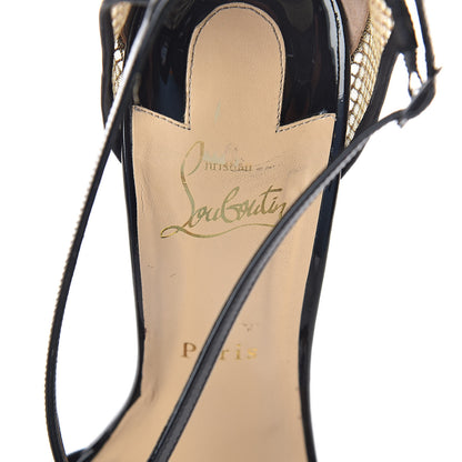 Christian Louboutin Patent Mesh Silkova 100 Sandals 40.5 Black 5 of 16