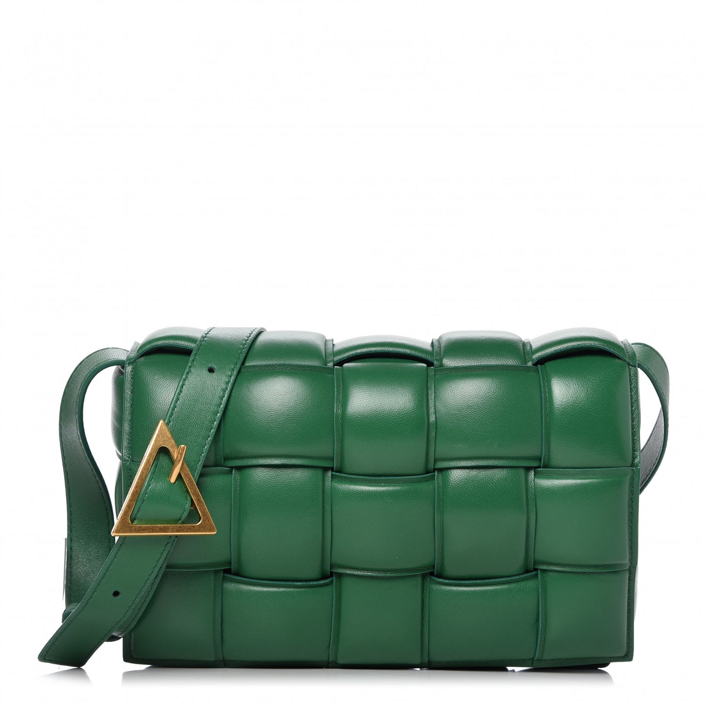 Nappa Maxi Intreccio Padded Cassette Crossbody Bag Racing Green