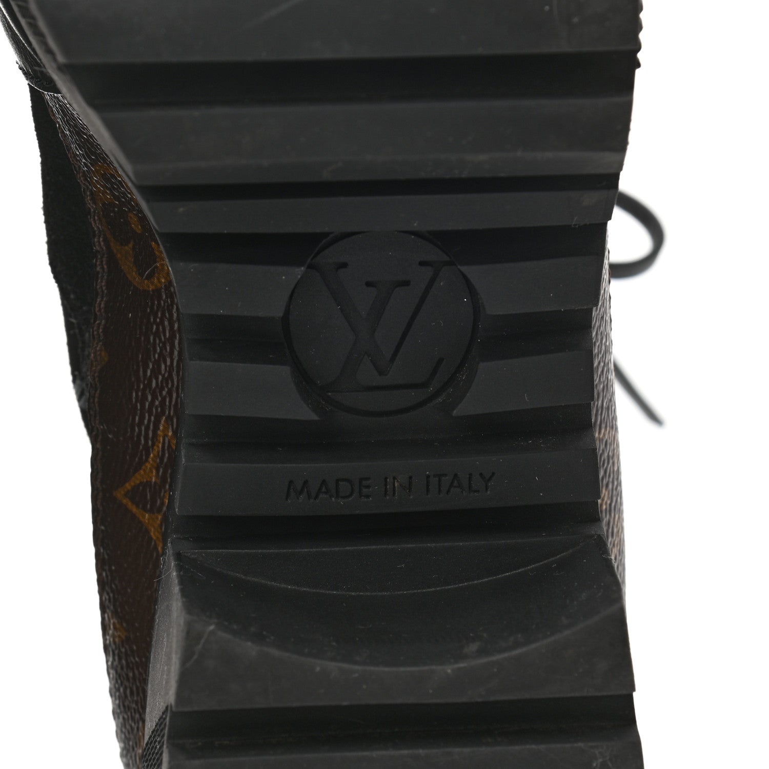 Louis Vuitton Suede Calfskin Monogram Laureate Platform Desert Boots 38 Black 6 of 9