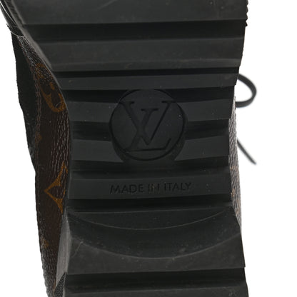 Louis Vuitton Suede Calfskin Monogram Laureate Platform Desert Boots 38 Black 6 of 9