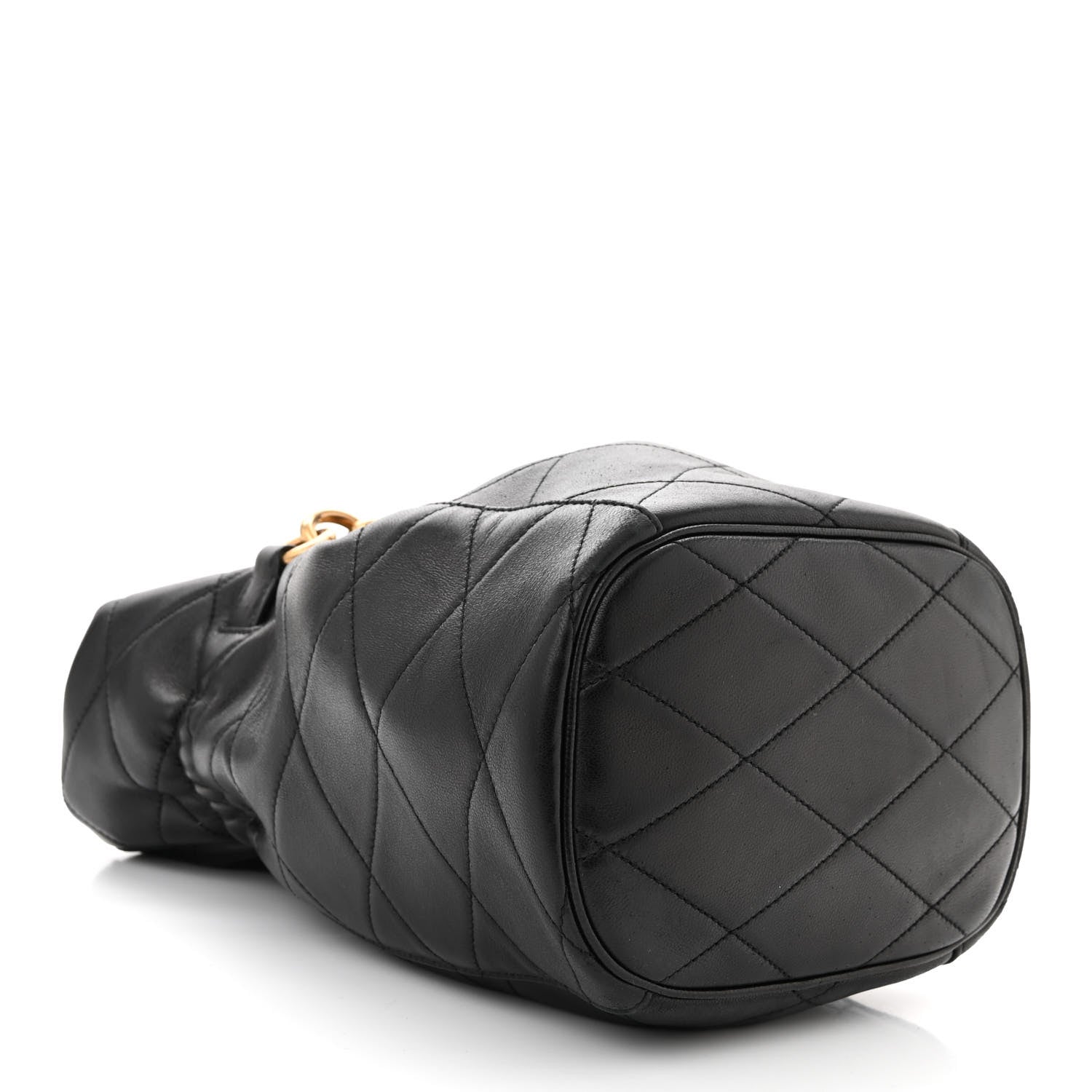 Saint Laurent SAINT LAURENT Lambskin Quilted Le Maillon Bucket Bag Black 4 of 9
