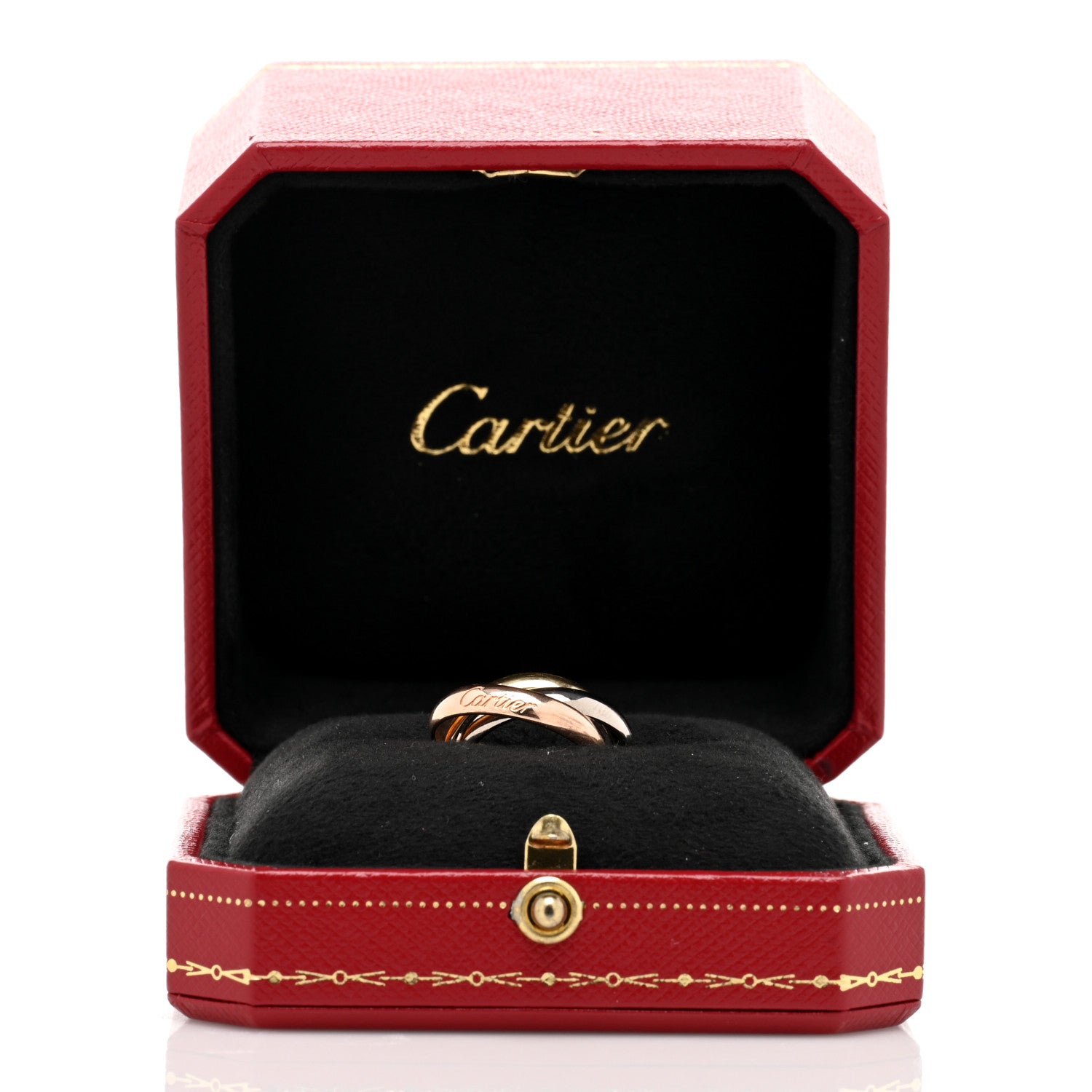 Cartier 18K Pink Yellow White Gold Classic Trinity Ring 47 4 5 of 5