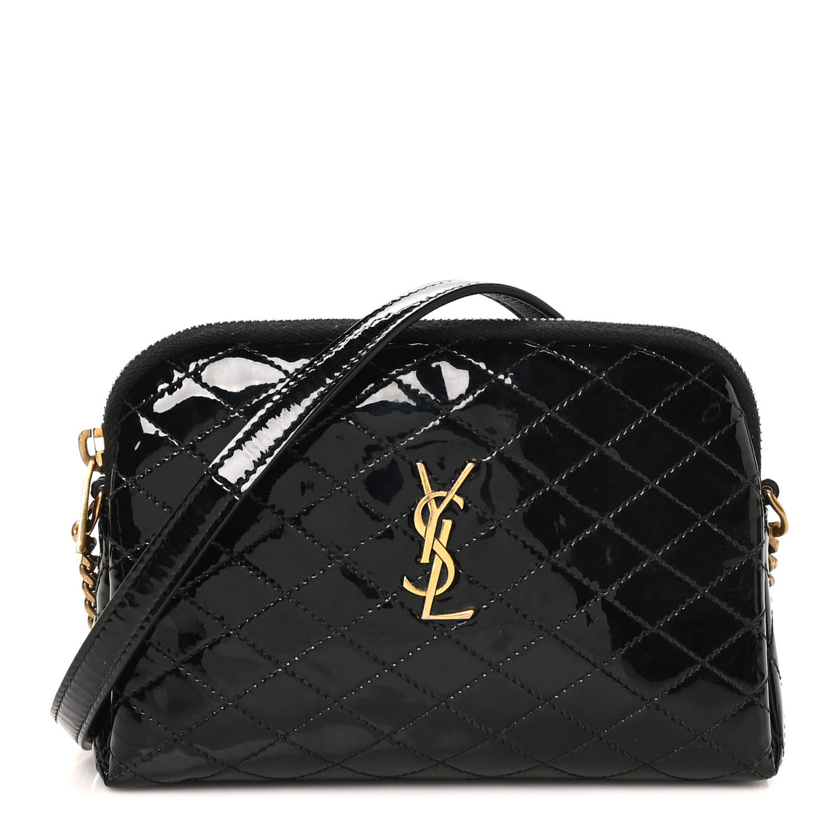 Saint Laurent Lambskin Quilted Gaby Zipped Pouch Black 1 of 10