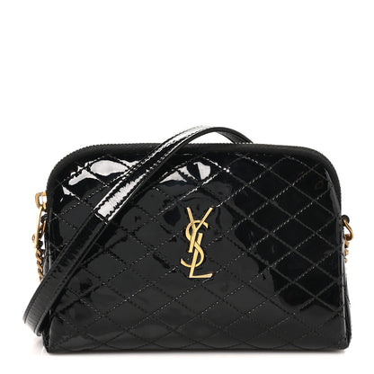 Saint Laurent Lambskin Quilted Gaby Zipped Pouch Black 1 of 10