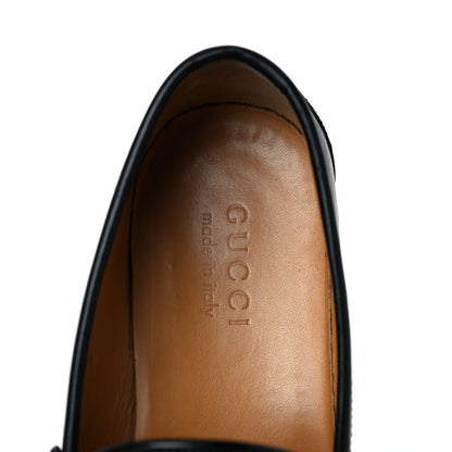 Gucci Cirano Lux Web Mens Horsebit Lug Sole Loafers 8 Black 7 of 8