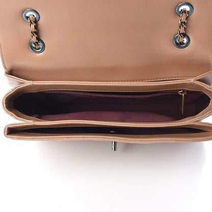 Chanel Shiny Lambskin Quilted Around The Corner Flap Beige 5 of 10