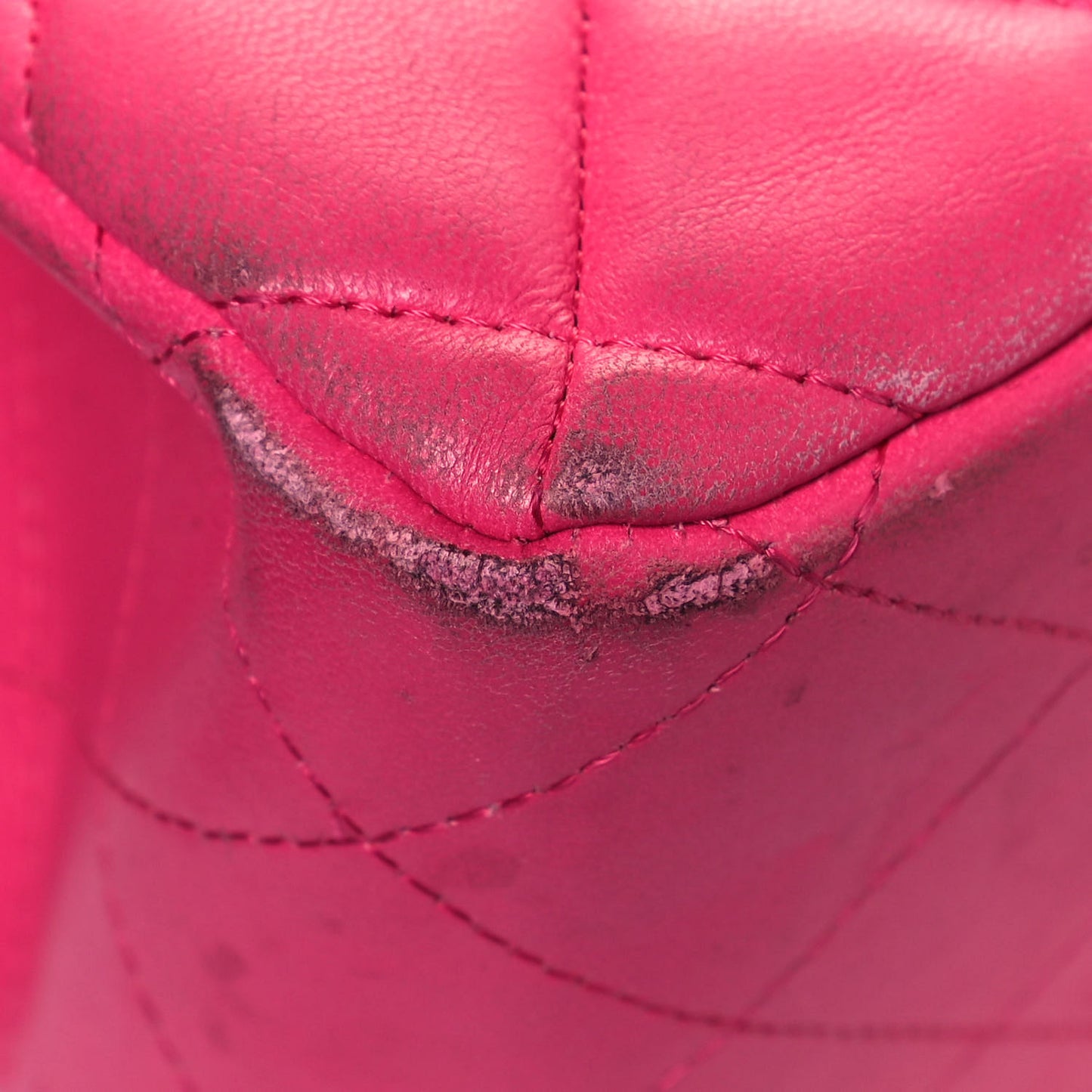 Lambskin Quilted Jumbo Double Flap Dark Pink
