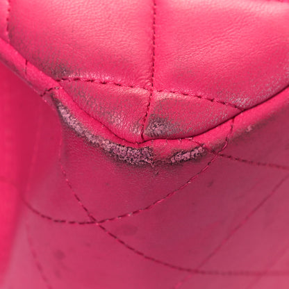 Chanel Lambskin Quilted Jumbo Double Flap Dark Pink 10 of 27