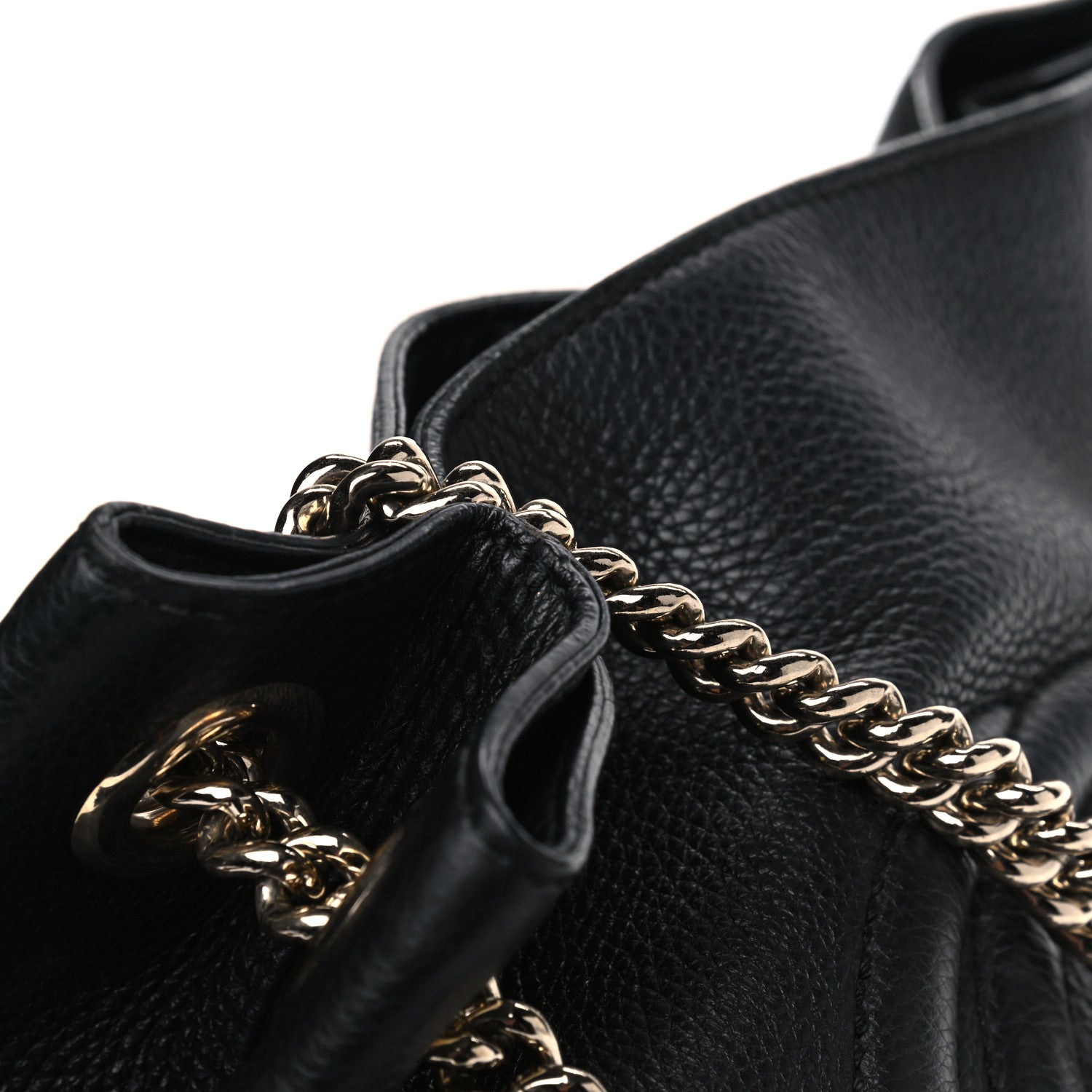 Gucci Pebbled Calfskin Medium Soho Chain Shoulder Bag Black 12 of 13