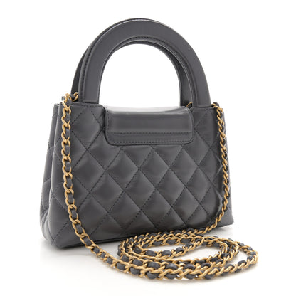 Chanel Shiny Aged Calfskin Quilted Nano Kelly Shopper Grey 3 of 11
