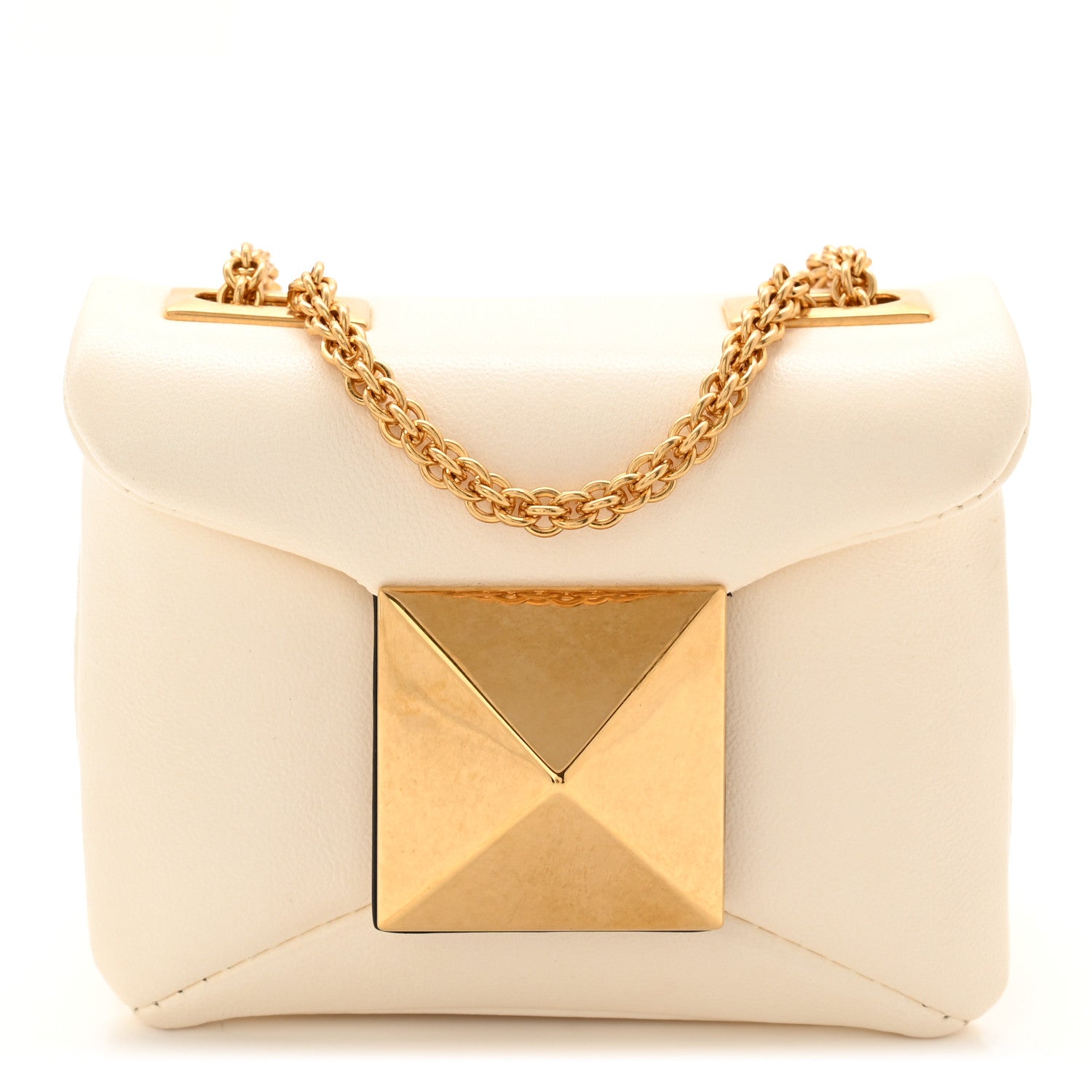 Valentino Garavani Nappa Micro One Stud Chain Bag Ivory 1 of 10