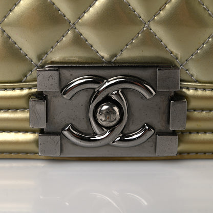 Chanel Metallic Patent Calfskin Quilted Medium Boy Flap Silver 15 of 15