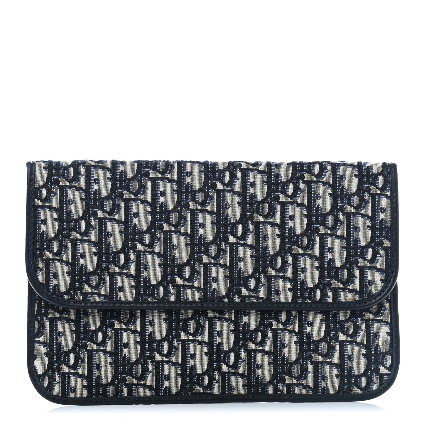 Oblique Flap Pouch Clutch Blue