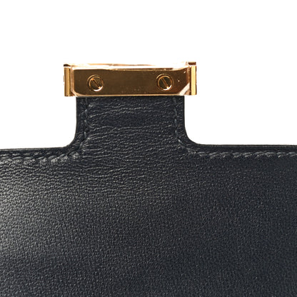 Hermes Shiny Alligator Constance Long Wallet Bleu Marine 10 of 14