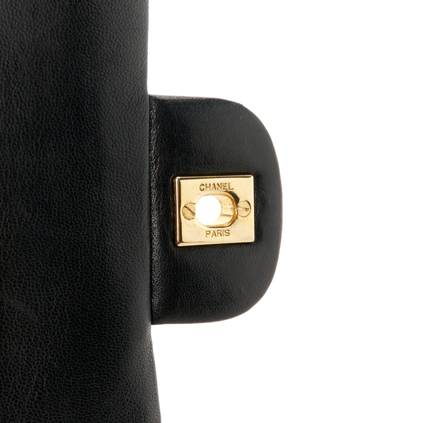 Lambskin Quilted Medium Double Flap Black