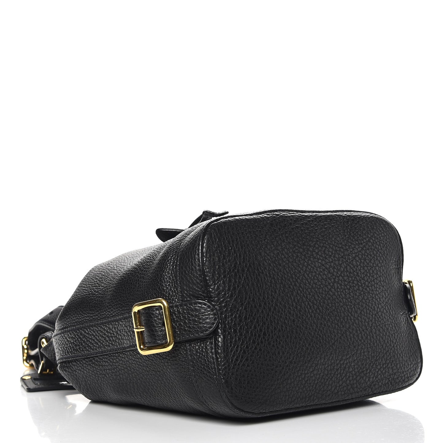 Vitello Daino Drawstring Bucket Nero Black