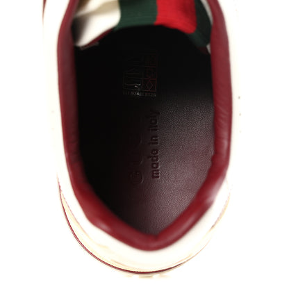 Gucci Calfskin Suede Mens Re-Web Sneakers 12.5 Ivoire Red 8 of 9