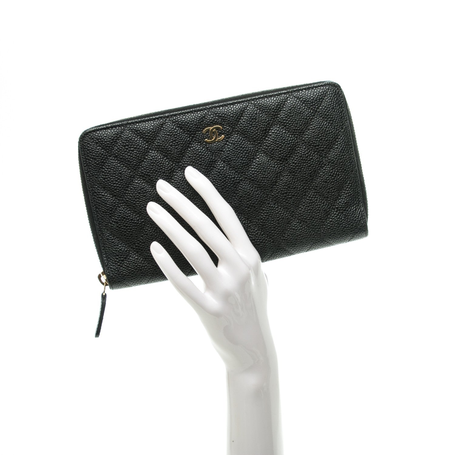 Chanel Caviar Quilted Large Zip Around Organizer Wallet Black 2 of 8