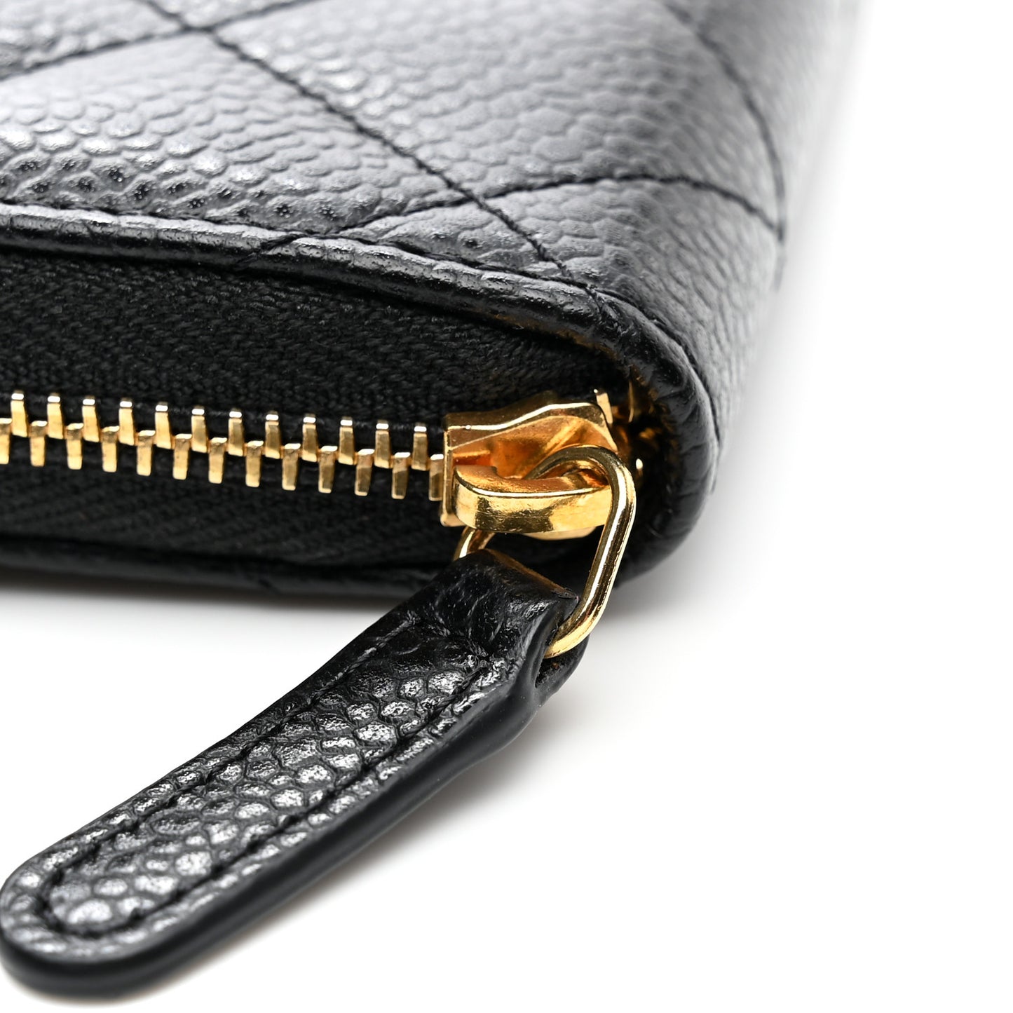 Caviar Quilted Zip Coin Purse Black