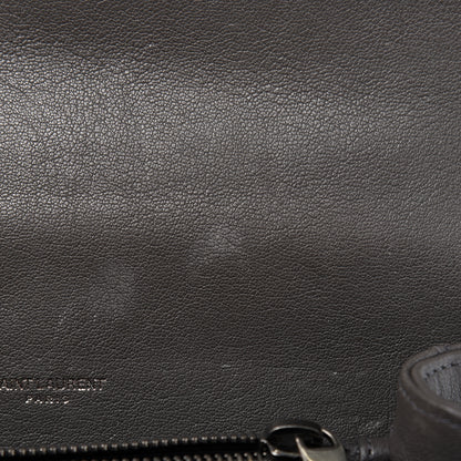 Saint Laurent Sheepskin Matelasse Chevron Monogram Medium College Bag Asphalt 8 of 11