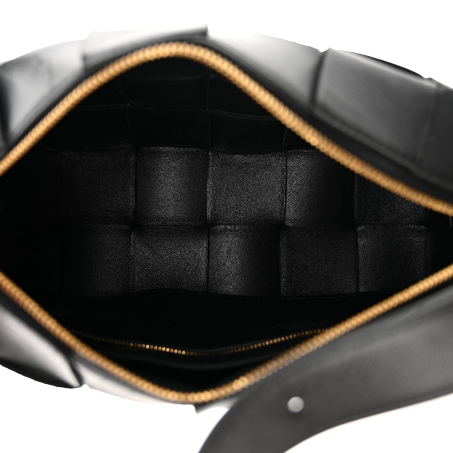 Lambskin Maxi Intrecciato Brick Cassette Bag Black