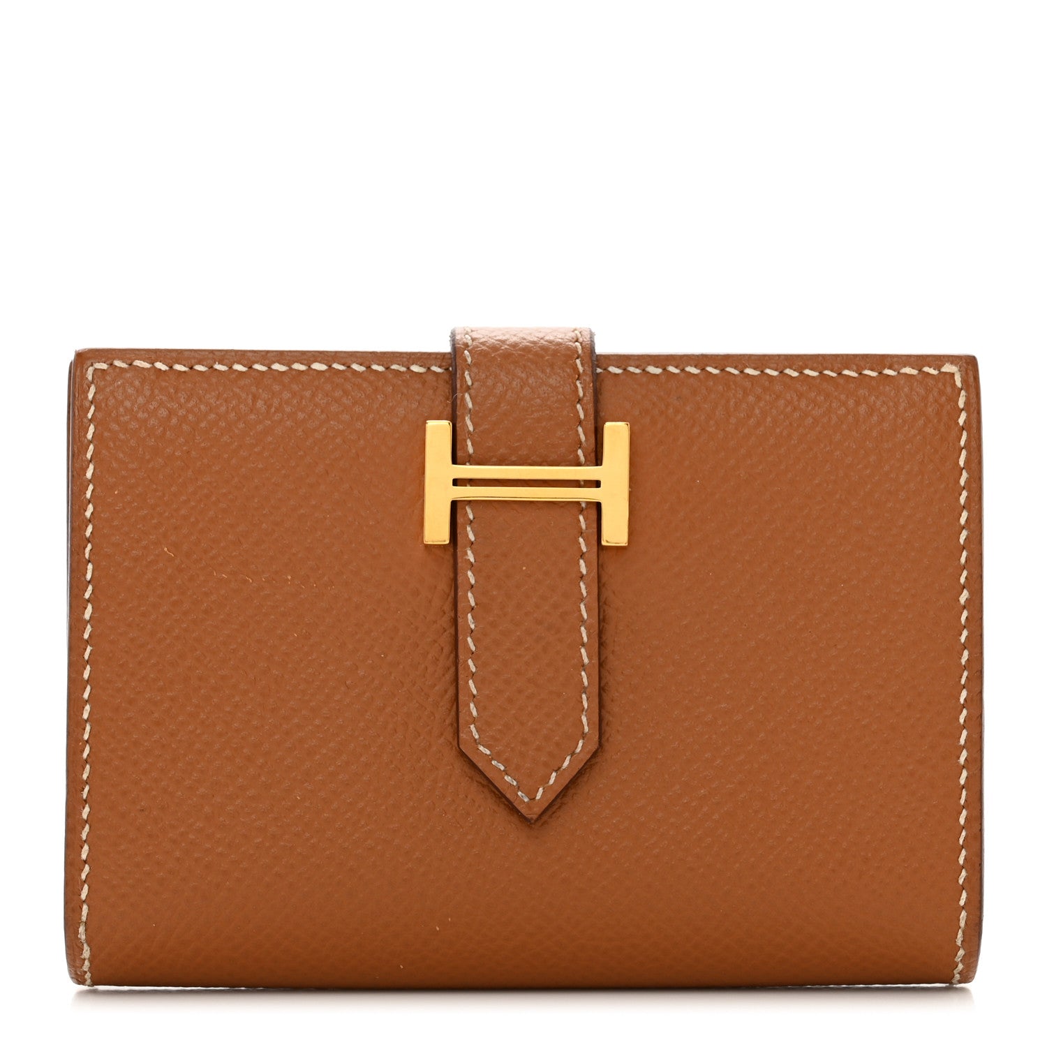 Hermes Epsom Bearn Card Holder Wallet Gold 1 of 7