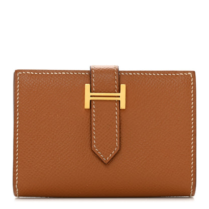 Hermes Epsom Bearn Card Holder Wallet Gold 1 of 7