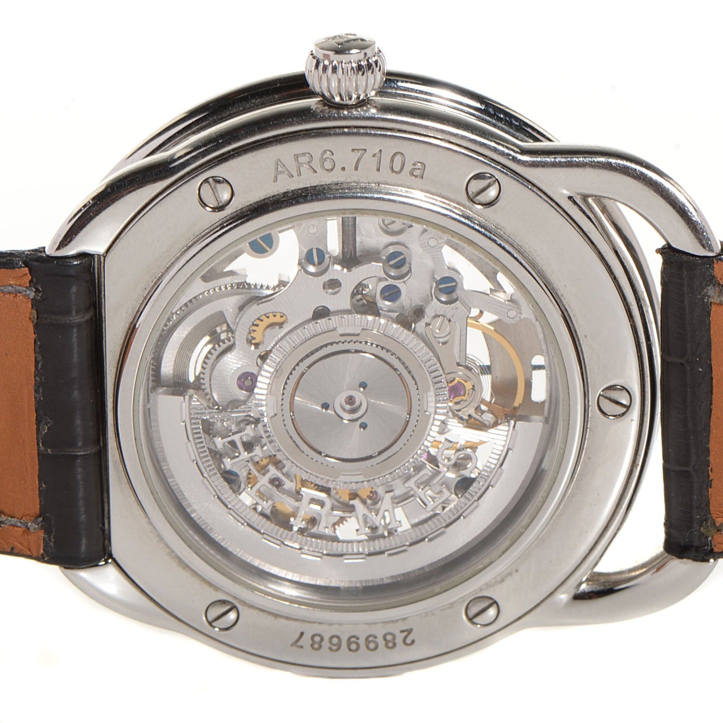 Stainless Steel Alligator 41mm Arceau Squelette Automatic Watch Noir