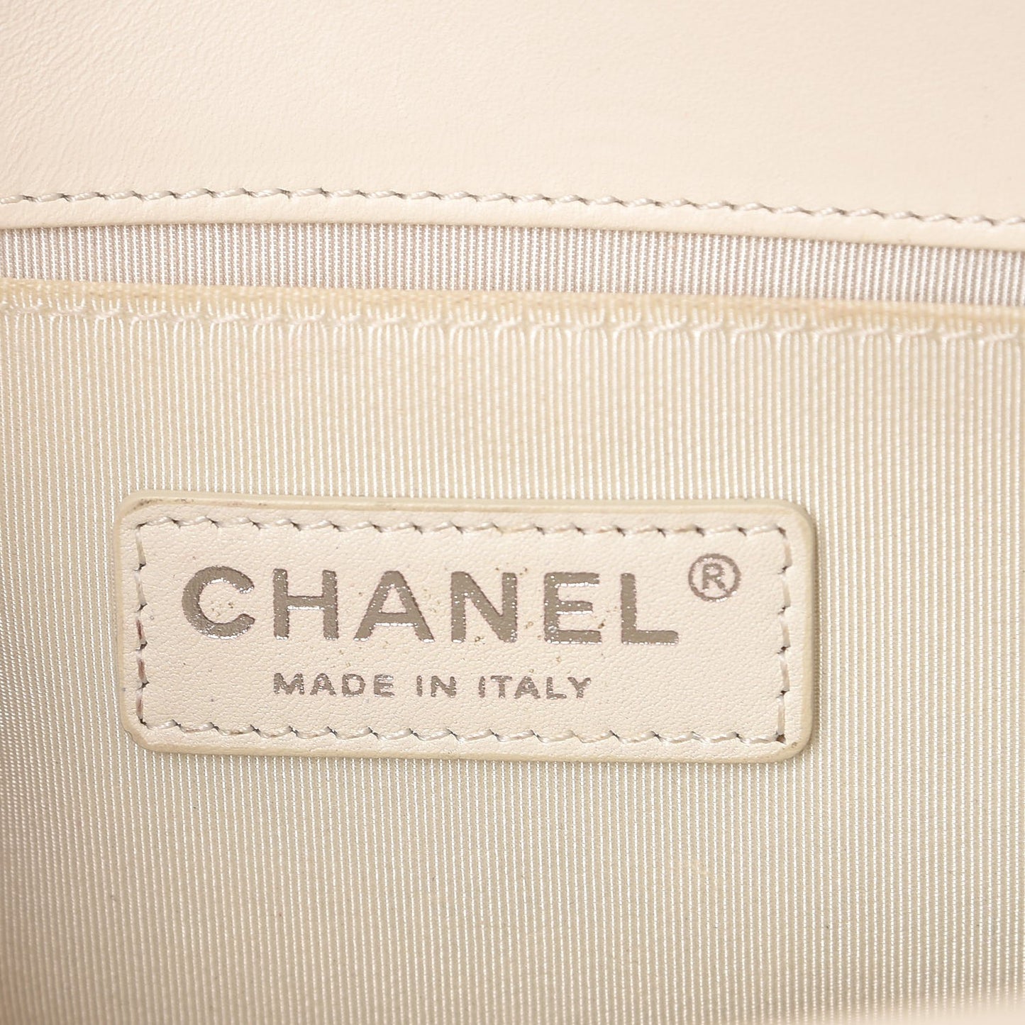 Lambskin Quilted Medium Boy Flap White