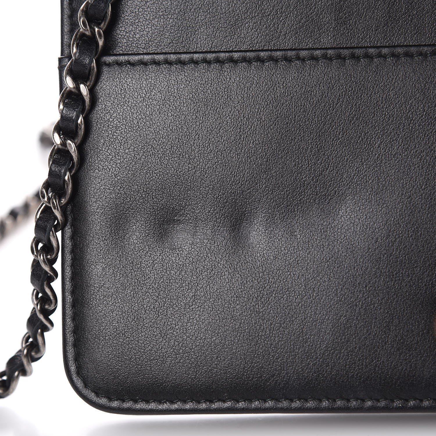 Chanel Aged Calfskin Quilted Gabrielle Wallet On Chain WOC Beige Black 10 of 10