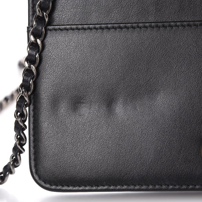 Chanel Aged Calfskin Quilted Gabrielle Wallet On Chain WOC Beige Black 10 of 10
